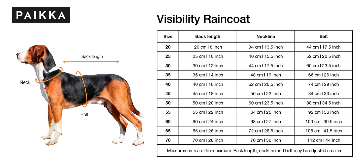 Hundemantel Visibility Raincoat Lite Yellow